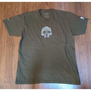 Triple Aught Design TAD T-Shirt Mens Size L Green Graphic Short Sleeve Skull